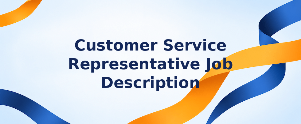 Customer service representative job description